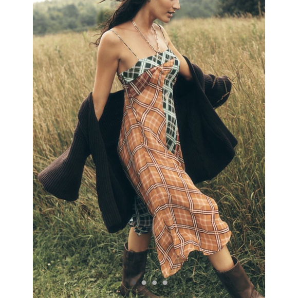 Anthropologie Dresses & Skirts - NWT Anthropologie Maeve Asymmetric Plaid Mix Midi Dress Size:S MSRP:$198